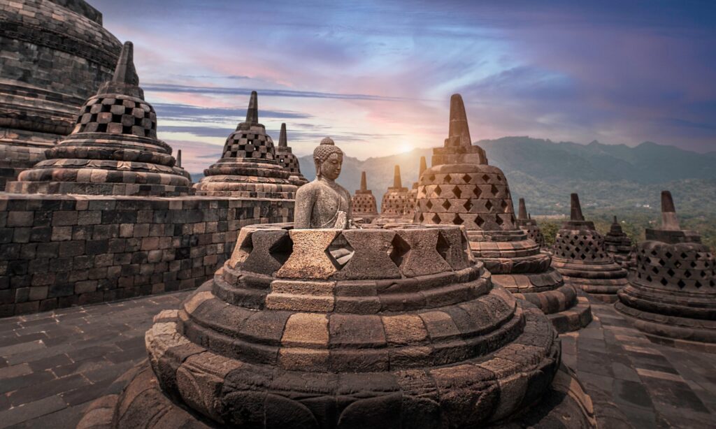 Borobudur,Temple,At,Yogyakarta,Java,Indonesia.,Borobudur,Temple,Is,One