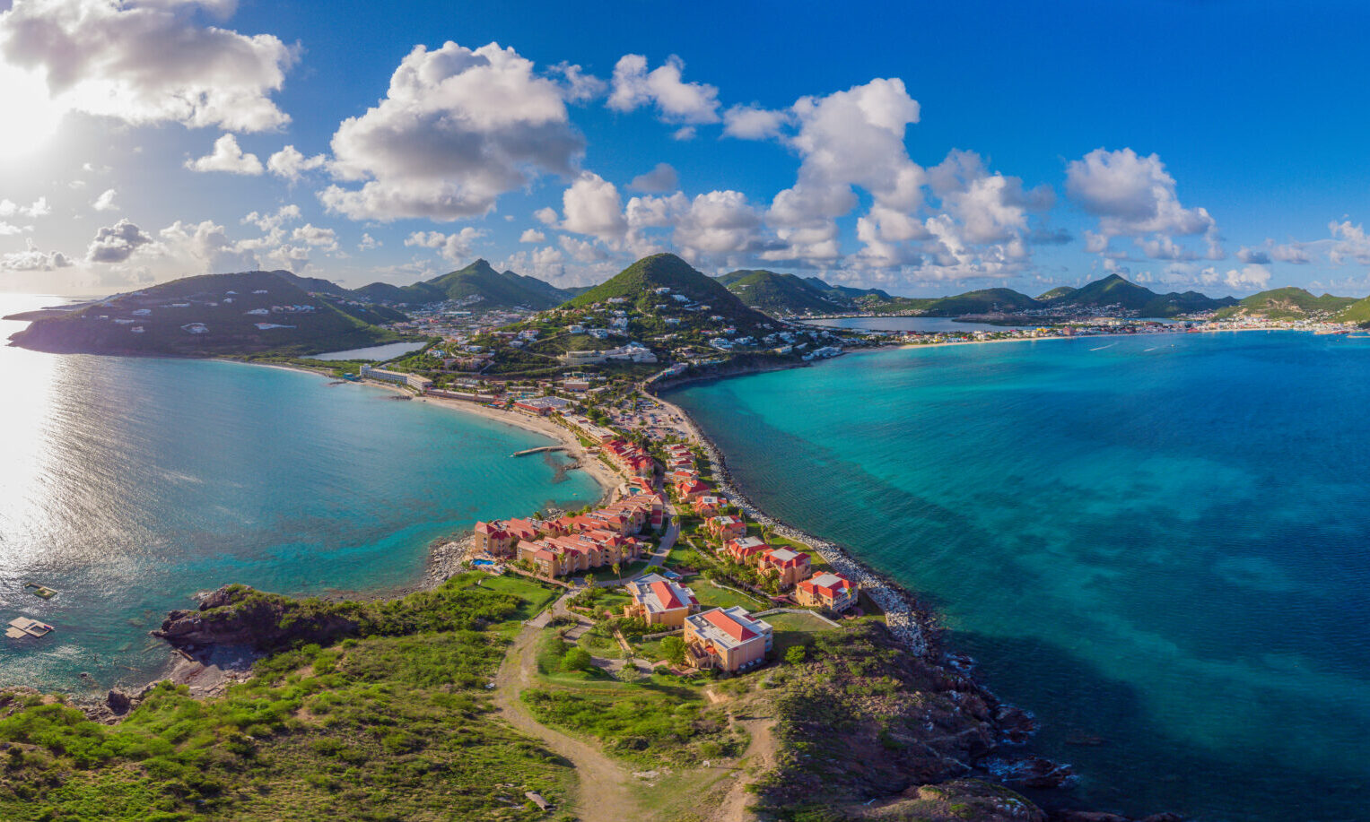 High,Aerial,View,Of,The,Caribbean,Island,Of,French,And